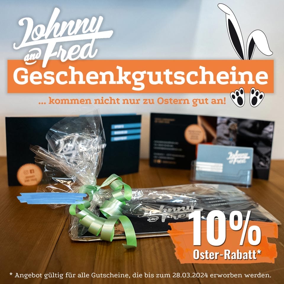 Bis Ostern erhaltet ihr bei uns 10% Rabatt auf alle Geschenkgutscheine.